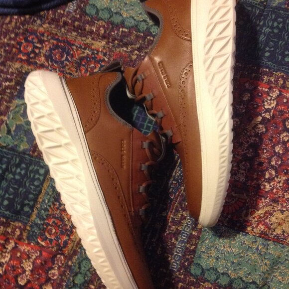 Cole Haan Men's ZeroGrand WFA British Tan Leather Casual Oxfords - 11.5M - NIB - Picture 1 of 9